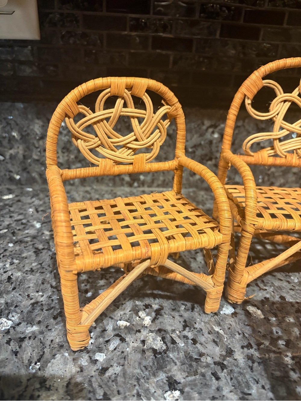 Miniature Doll Furniture Wicker Rattan Outdoor Patio Summer - Picture 2 of 14